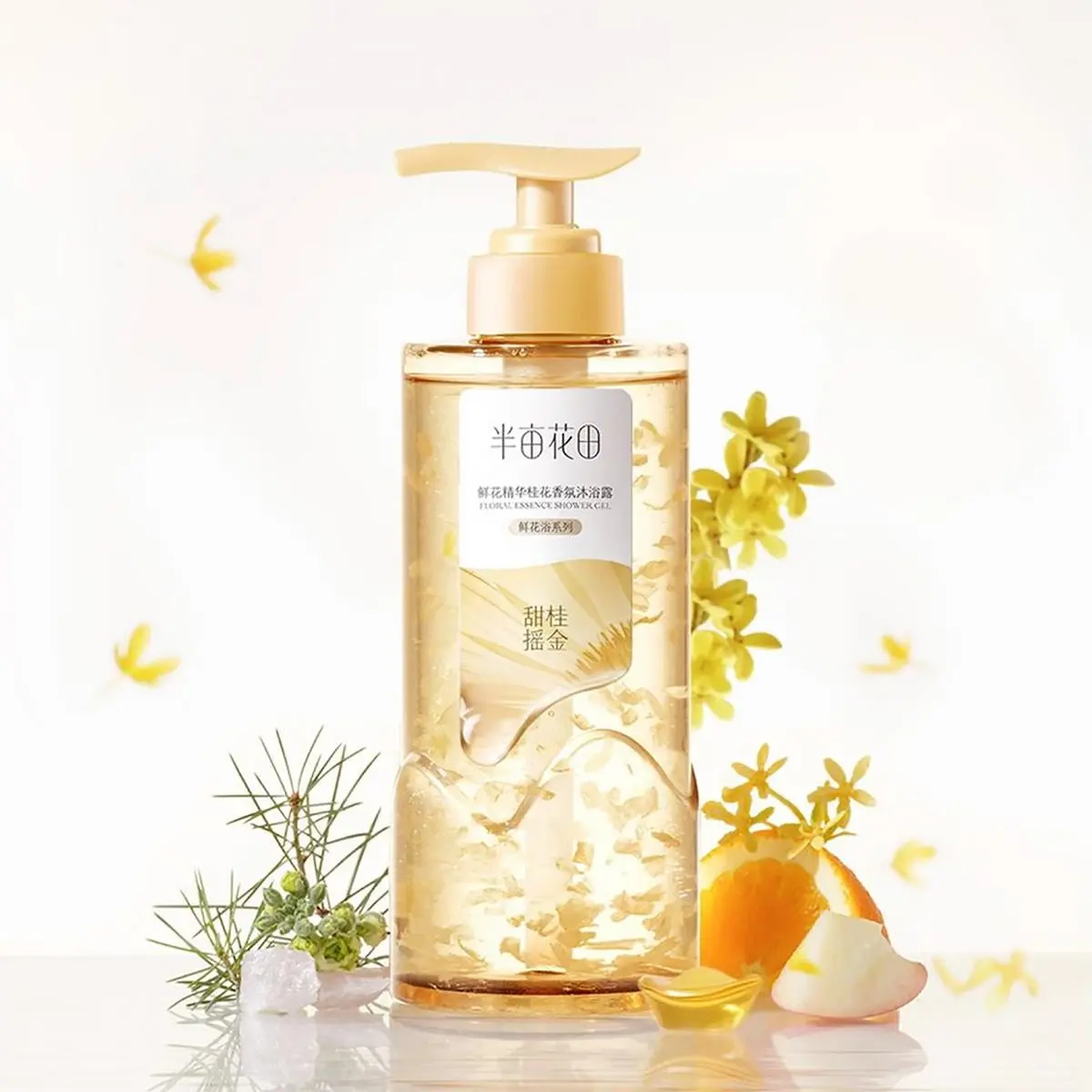 LITTLE DREAM GARDEN Osmanthus Flower Extract Body Wash - Long Lasting Fragrance, Moisturizing & Cleansing, Sweet Osmanthus Scent, 500g