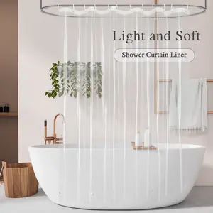Inosoo Clear Shower Curtain Liner 72 x 72 Light Weight PEVA Plastic Shower Curtain Waterproof Transparent Shower Liner with Magnets Mold and Mildew Resistant