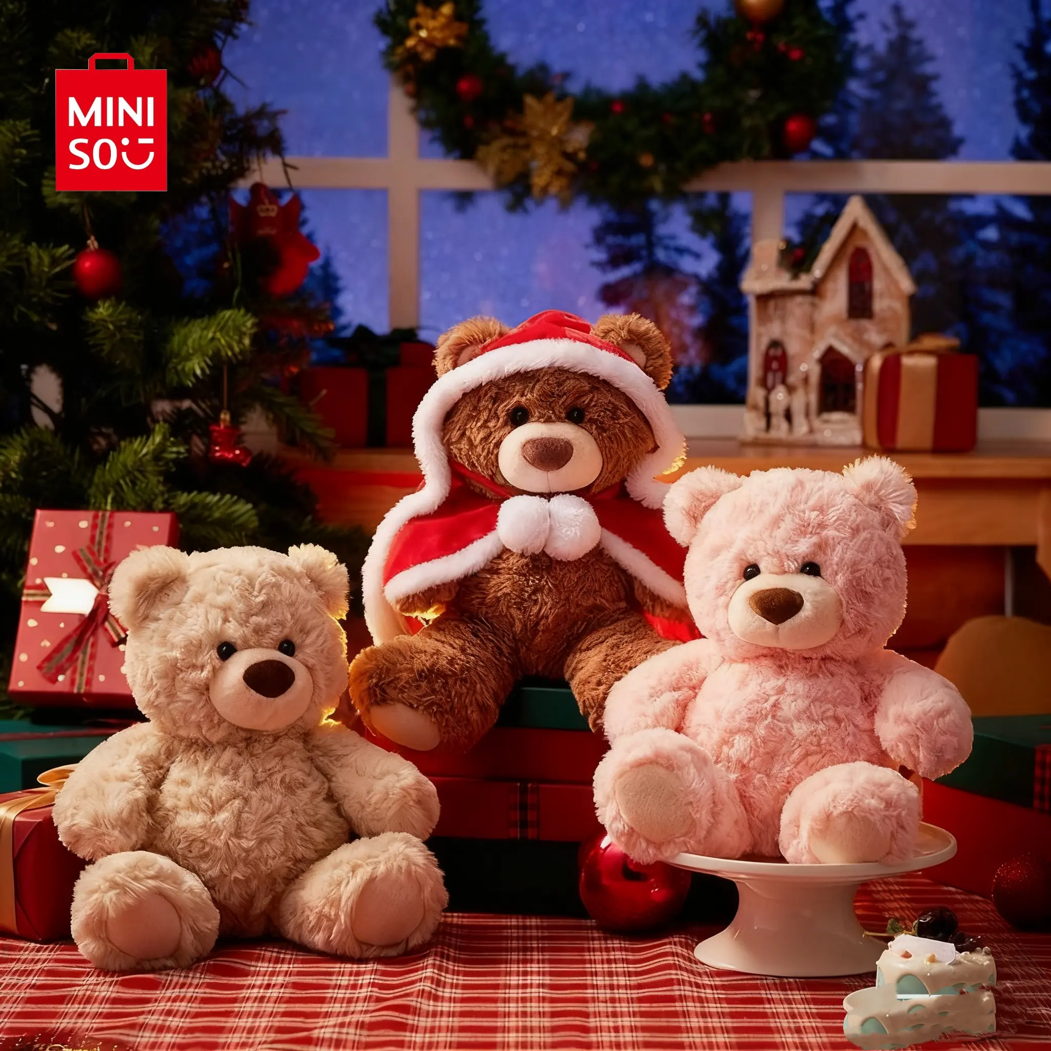Miniso Plush Holiday Shawl, Soft Plush Material + Festive Design, Ideal for Winter Warmth & Holiday Decoration, Perfect for Daily Wear & Holiday Gatherings,Holiday & Holiday Haul & New Year#Summervibes, Back To School