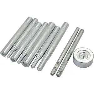 10 count Metal Snap Button Fastener Setter Metal Snaps Press Studs Install Punch Base Tool Kit