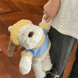 Cute Dressed Dog Stuffed Animal Plushie, Skin-Friendly Floppy Sleeping Mascot Toy, Surprise Present for Boyfriend Sports Fans Kids, Summer Tournament Game Day Watch Party Decor