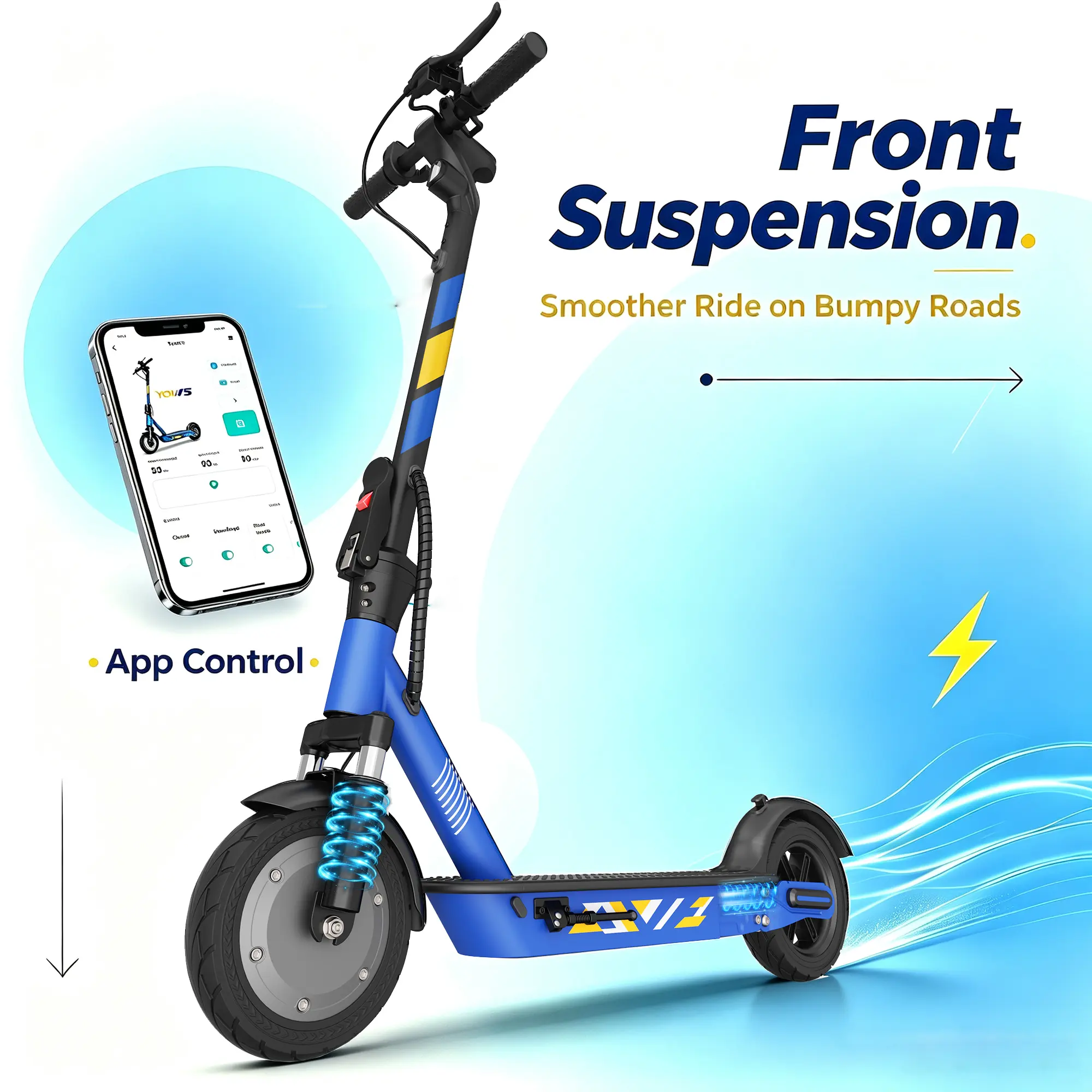 Adult Compact Fold Commuting Electric Scooter, 350W Motor, 19MPH Top Speed, 25-31Miles Range, 10" Honeycomb Solid Tire, APP Control LCD Display, Dual Braking & Lighting System, 265lbs Max Load, Fits Adults