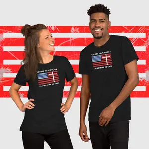One Nation Under God Unisex Premium T-Shirt - Faith-Based Patriotic Tee