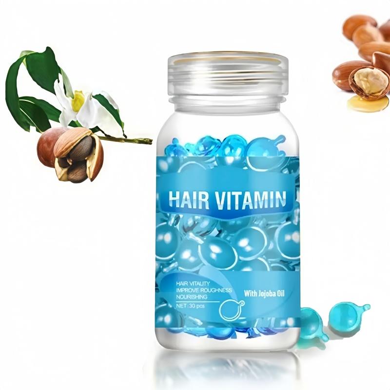 3/2/1PCS Hair Moisturizing Capsules Essence Formula, Contains Vitamin A C E Vitamin B5, Argan Macadamia Oil, Jojoba Oil Repairs Damaged Hair (30 Capsules)