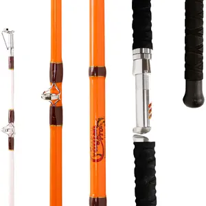 Catfish Pro Tournament Series 2.0 Spinning Sun-Activated Full Glow Rod 7’6” S-Glass E-Glass Graphite Blend Non-Slip EVA Handle Chrome Guides Glow In The Dark Rod
