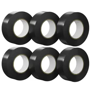 6 Pack Black Electrical Tape Waterproof, 0.75 in x 66 FT High Temp Electric Tape Under 600V for All Weather - UV Protection - Flame Retardant