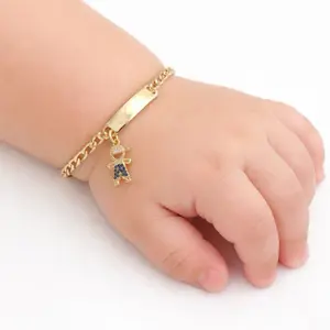 Toddler and baby bracelet 14k gold plated non tarnish water resistant for boy and girl