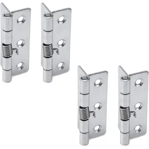 Spring Hinge Self Closing 3" Length Stainless Steel,  Hinges for Cabinets and Doors - 4 count