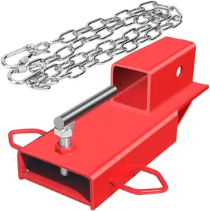 2" Forklift Trailer Hitch Adapter, Duty Clamp-on Forklift Ball Hitch, Red Forklift Hitch with Chain for Pallet