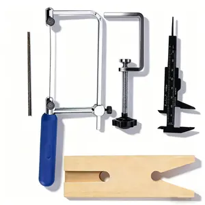 Complete Jewelry Making Saw Kit with Bench Pin Vise & Caliper, Professional Piercing Saw Set Cutting Metal & Wax