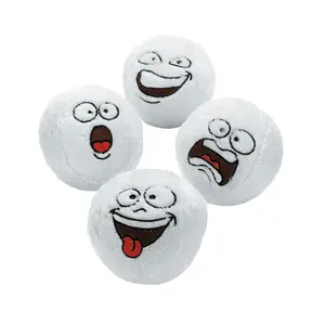 4" Mini Funny Face White Stuffed Snowballs - 12 Pc.