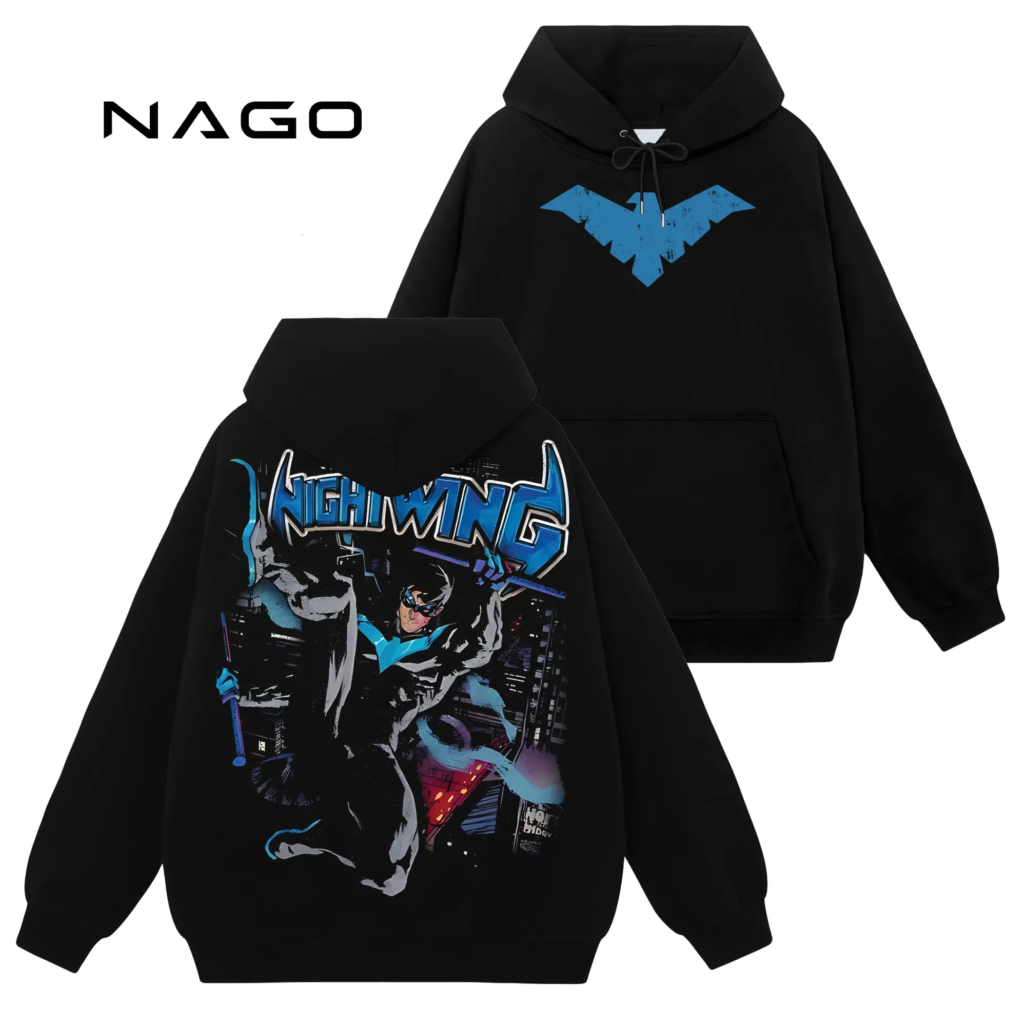 [Nago Shop] Limited Nightwing Batfamily DC #550 Unisex Cotton TShirt Sweatshirt Hoodie Top, Retro 90s Y2K Graphic Seamless Basic Casual Everyday Streetwear Tops, Gift For You