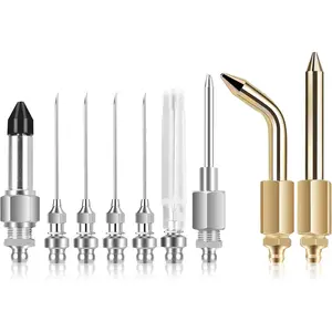 9 count   Accessory Kit,    Tip &   Nozzle with Bent & Straight Nozzles, Rubber Nipple Adapter and Elbow Adapter for Small Spaces