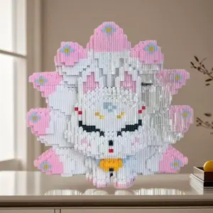 9 Tailed Fox Design Building Blocks Set, 4251pcs Cute Animals Assembly Models, DIY Building Toy for Gifts, Creative Desktop Ornament, Block Figures