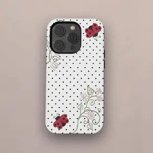 Polka Dot Ladybug Phone Case Cute Y2K Art Kawaii Floral Coquette Case  for iPhone 17 16 15 14 13 12 11 Air Promax Plus