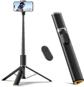 TODI 63" Phone Tripod with Remote Control Portable Selfie Stick Tripod for iPhone Android Video Recording Stand Compatible with iPhone 15/14/13