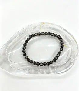 1pc Natural Smoky Quartz Bracelet for Men & Women, 6mm Round Gemstone Beads, Healing Crystal Bracelet for Protection, Handmade Jewelry