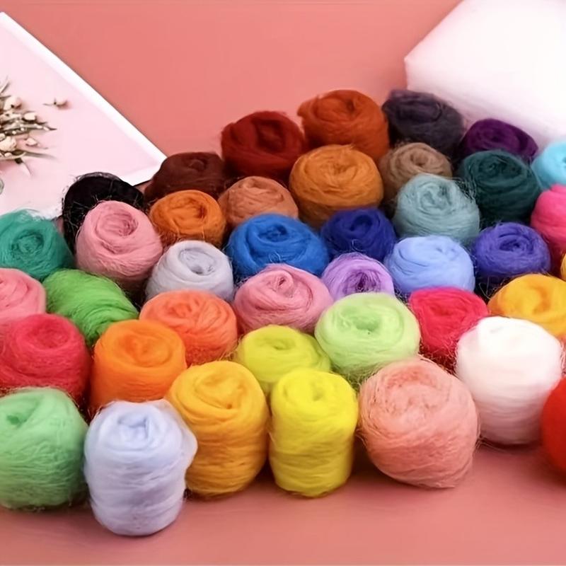 54 Piece Wool Felt Kit + Tools, Beginner Needle Felting Set, Includes Animal Tool Instructions, DIY Craft Supplies, DIY Handmade Craft