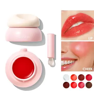 2‑in‑1 Lip & Cheek Jelly Balm, Multi‑Use Lip Gloss Blush Cream, Hydrating Long‑Lasting, Buildable Natural Shade, Built‑In Applicator for Daily Makeup