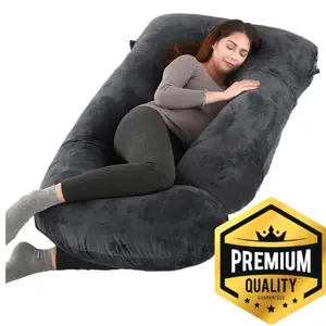 G-Shaped 60” Pregnancy Pillow – Full Body Support for Belly, Back, Neck & Legs with Removable Cover