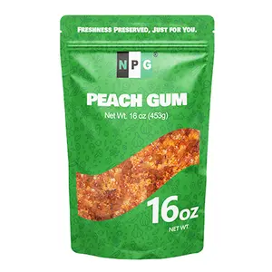 NPG Peach Gum 8 Oz, Approx. 75 Pieces,  Tao Jiao, Edible Flavorless Peach Resin, All-Natural Ingredient for Traditional Chinese Desserts, Drinks, Soups