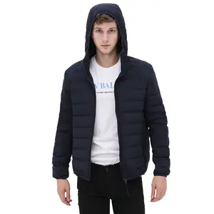 Mens Lightweight Packable Puffer Jacket Hooded Insulated Thermal Puffy Winter Jackets for Running Travel 2025