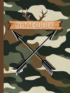 Camo Notebook Regular Edition 6x9-inch Bold Camouflage Design with Crossed Arrows Illustration 100 Simple Lined Pages Compact Lightweight for Outdoor Enthusiasts