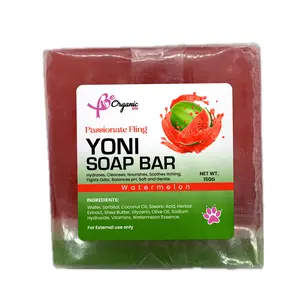 BeorganicLLC Watermelon Yoni Soap Bar 150g for PH Balance Odor Control & Hydration Natural Feminine Care Gentle Yet Effective