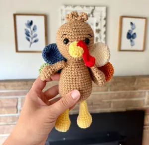 Loppy Puff - Crochet Turkey Plush | Handmade Amigurumi Fall Decoration | Cute Thanksgiving Gift | Soft Toy Stuffed Animal