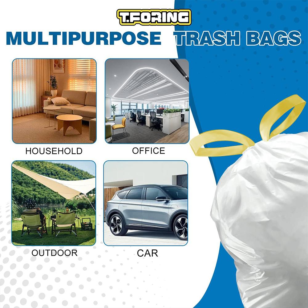 2 Bags Of 180 Pieces 8 Gallon Lemon Aroma Expandable Drawstring Plastic MultipurposeDisposable Garbage Bags-Super Strong, Leak-Resistant, Odor-Proof For Bedroom, Kitchen,Living Room, Outdoor, And Toilet Use - Convenient And Sanitary Waste Solution