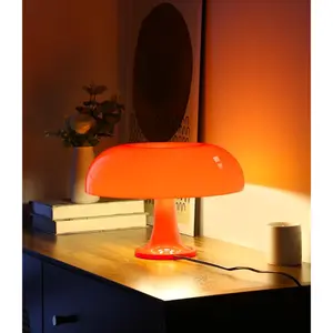 Minimalist Mid Century Modern Mushroom Table Lamp, Small Bedside Lamp for Bedroom, Mushroom Decor Night Light, 2700K, Bulb Included Plug Powered