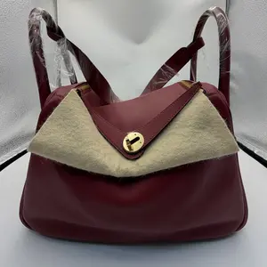 Pre-owned HERMÈS Lindy 30 Red Handbag