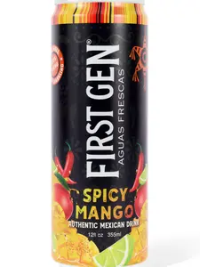 First Gen Aguas Frescas Spicy Mango Mexican Natural Non Sparking Beverage 12 fl oz 355 mL Authentic Street Flavor