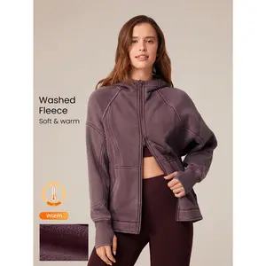 GLOWMODE Fleece Cozy Soft Warm Hooded Sweatshirt Pullover With Side Pockets Thumbholes Daily Casual Full Winter