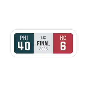Eagles Win 40 - 6 SB LIX Sticker, LIX Win 2025 Sticker