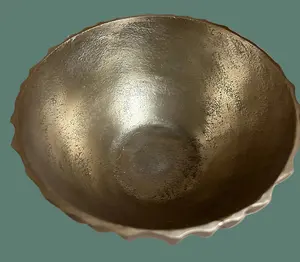 6" Gold Striped Footed Bowl