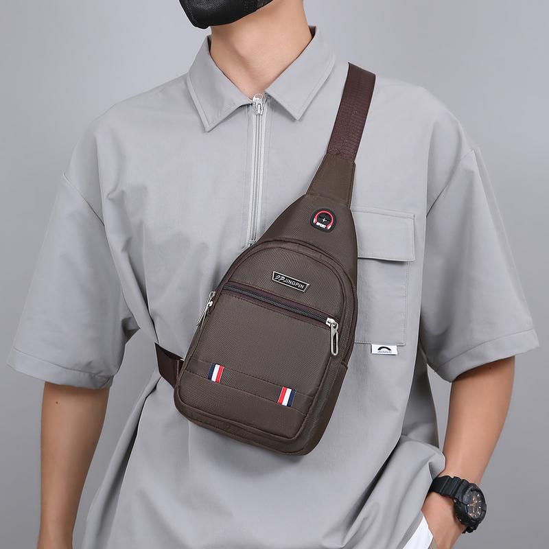 NYRAT Casual Small Multipurpose Crossbody Sling Backpack Waterproof Sling Gym Bag Travel Hiking Chest Bag Daypack for Men Hole Headphone