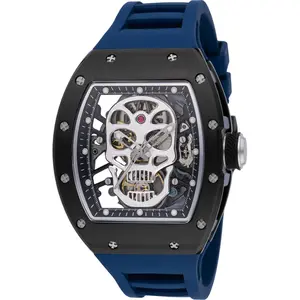 Invicta Men's Watch S1 Rally Chronograph Skeleton Dial Blue Rubber Strap 49023