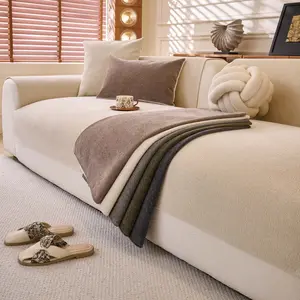 Soft Chenille Sofa Cover, Couch Covers, Pet-Friendly Non-Slip Couch Protector, Machine Washable Furniture Seat Pad, Modern Couch Protector, dustproof sofa protector, Multiple Colors Available for Sectional, Loveseat & 3-Seater Sofa.