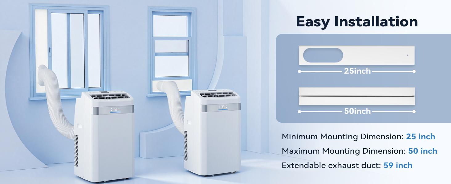 TEHANLD 2026 Model 12000 BTU Portable Air Conditioner, 4-in-1 Cooling+Fan Unit for 550 Sq.Ft Rooms, with Dehumidifier, Remote Control, Sleep Mode, 24H Timer, Window Kit for Large Room, Office