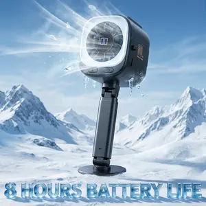 Car Magnetic Fan Pro: 360° Rotatable & Adjustable for Enduring Cooling, Equipped with 8000mAh Battery, USB PD Rechargeable, Delivers High Wind Power & Features LED Light, Perfect for Air Circulation in Cars, Kitchens, Bathrooms & Bedrooms