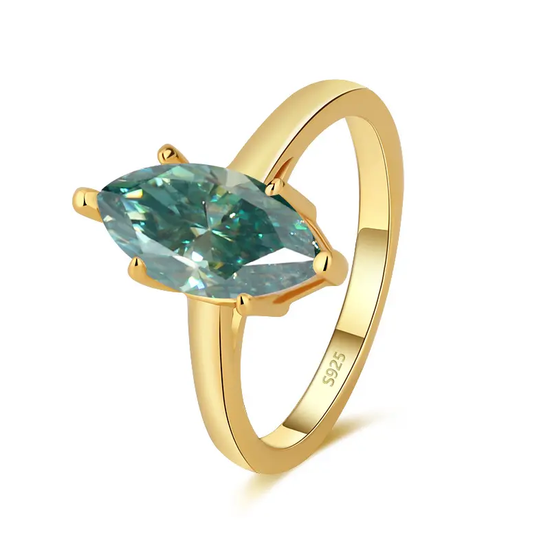 Green Moissanite/Gold
