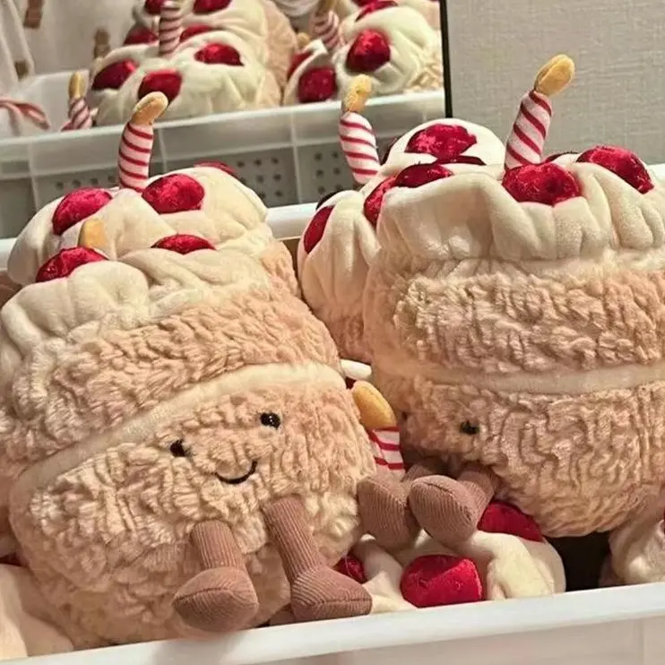 Cute Birthday Cake Jellycat, Premium Soft Celebration Cake Stuffed Animal, Birthday Gift for Adults