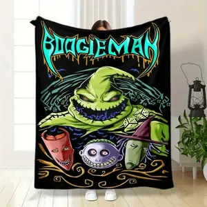 Nightmare Before Christmas themed printed blanket - soft and durable, suitable for all seasons, suitable for sofas, bedrooms, and offices