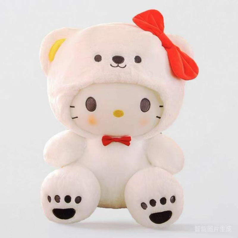 Sanrio Hello Kitty Kuromi Pacha Dog Yugui Dog Plush Figurines Adorable Soft Stuffed Animals Perfect Gift for Girlfriend