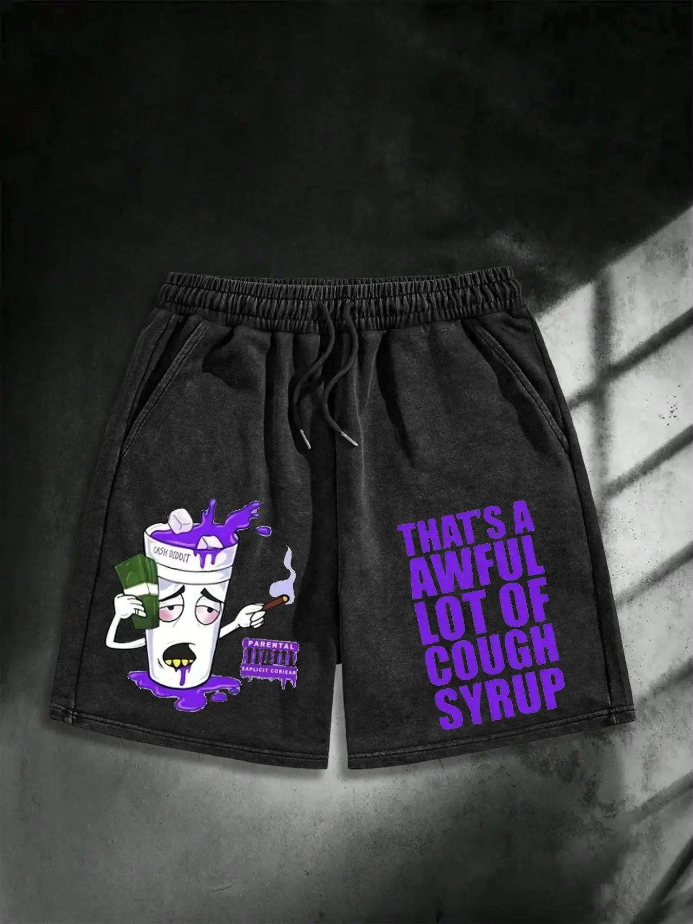 Men's Loose Shorts with Letter Print and Drawstring Waist, Casual Daily Wear, Comfortable and Stylish, Perfect for Everyday Use