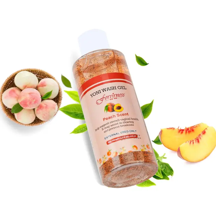 forvirness Feminine Wash for Women pH Balance, Peach Yoni Wash with Coconut Oil, Aloe Vera Extract, 6.7 fl.oz Intimate Wash