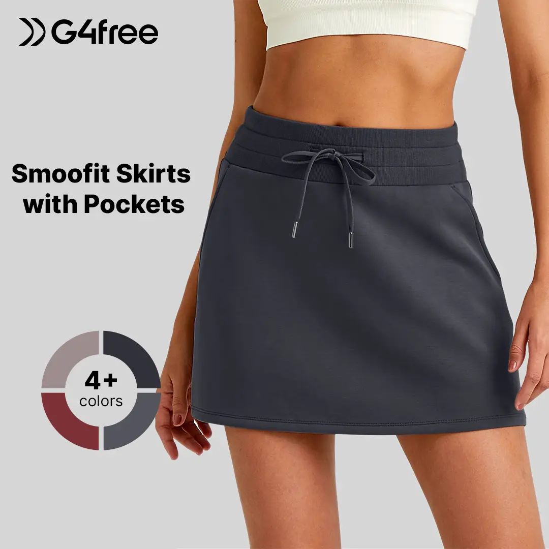 G4Free Smoofit Sweat Skirts for Women Soft Drawstring Summer Casual Lounge Skirt with Pockets Activewear Outdoorfun