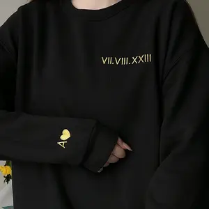 Custom Embroidered Roman Numeral Sweatshirt for Couple, Matching Couple Sweatshirt, Future Mrs Sweatshirt, Valentine's Day Gift