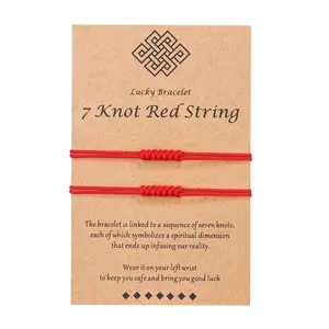 7 Knots Red String Bracelet Kabbalah Protection Thread Handmade String Bracelets Good Luck Gift for Women Men Boys Family